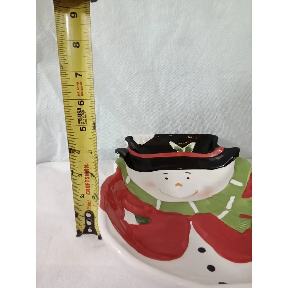 Snowman‎ Santa Claus Christmas Serving Dish Candy Dish Ceramic